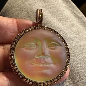 Kirk Folly Iridescent moon Face Pendant